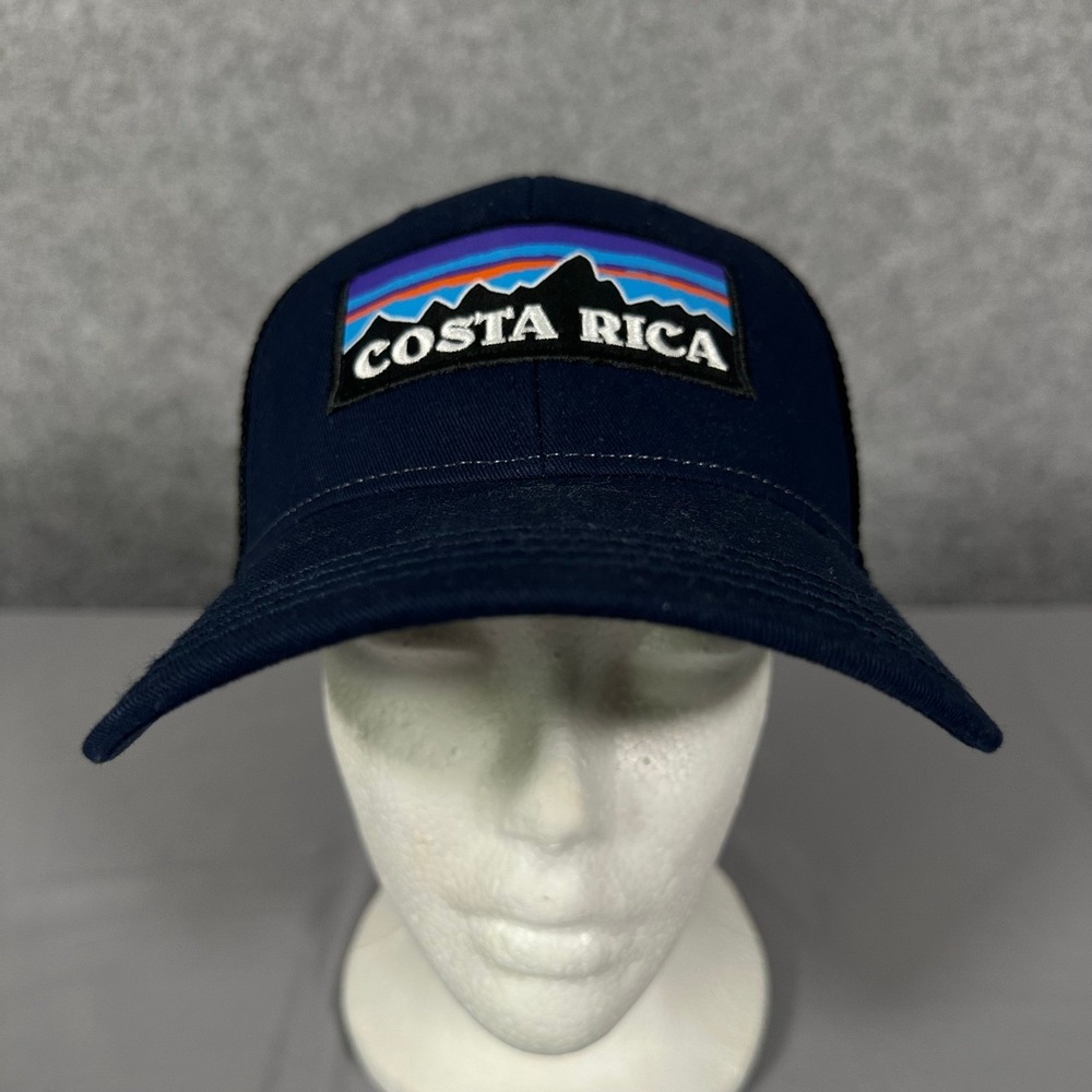 Regalarte Costa Rica Trucker Hat OSFM Navy Blue Mens Mesh Snapback Cap